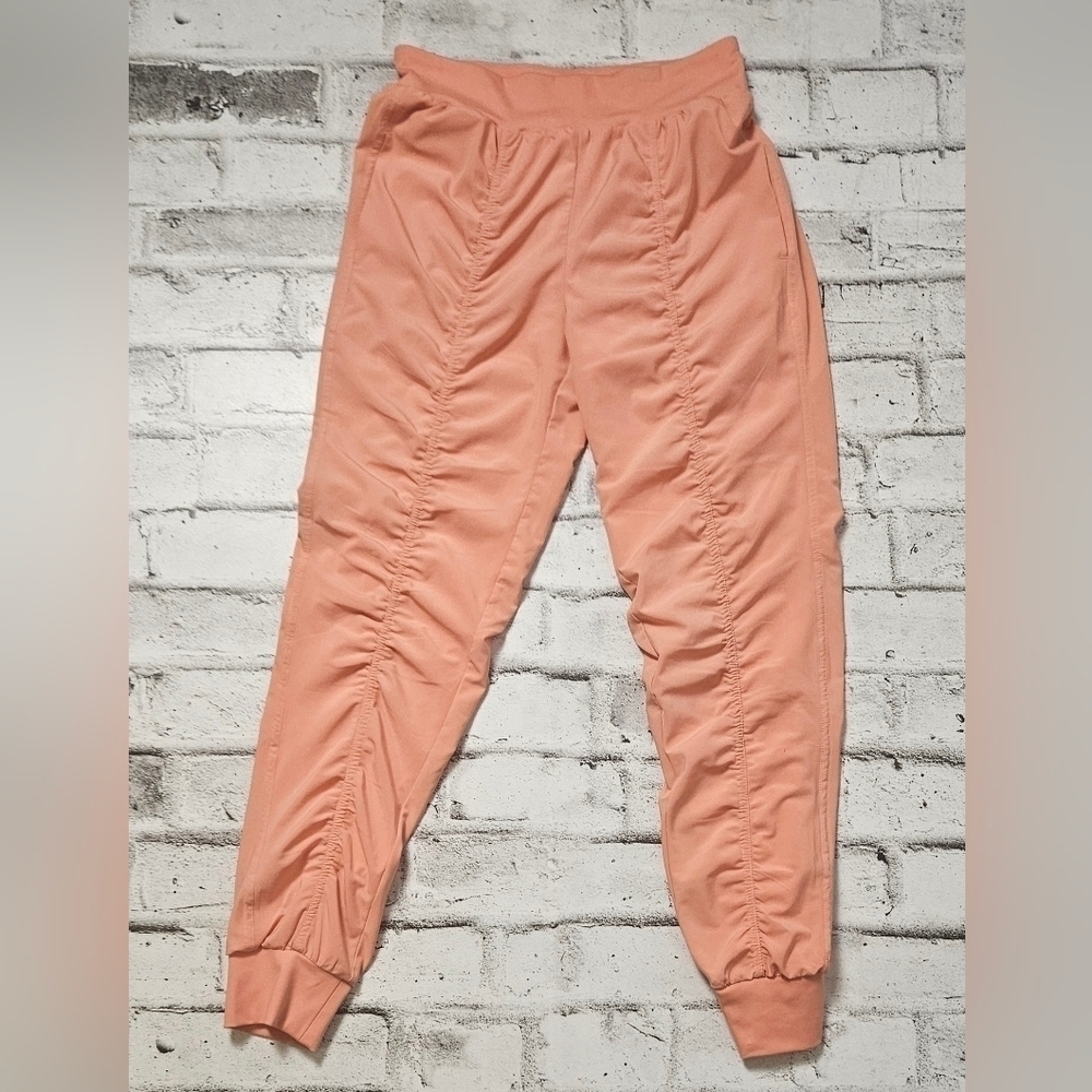 Joe Fresh Active Womens Coral Ruched Jogger Pants Athleisure Size Small
